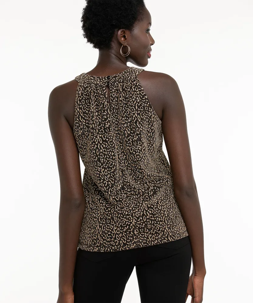 Sparkly Leopard Halter Top