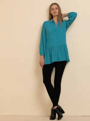 Tunic Shirt with Ruffle Detail