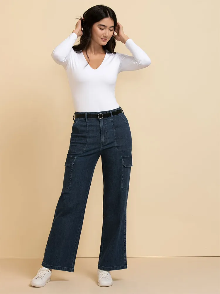 Wide Leg Cargo Jeans