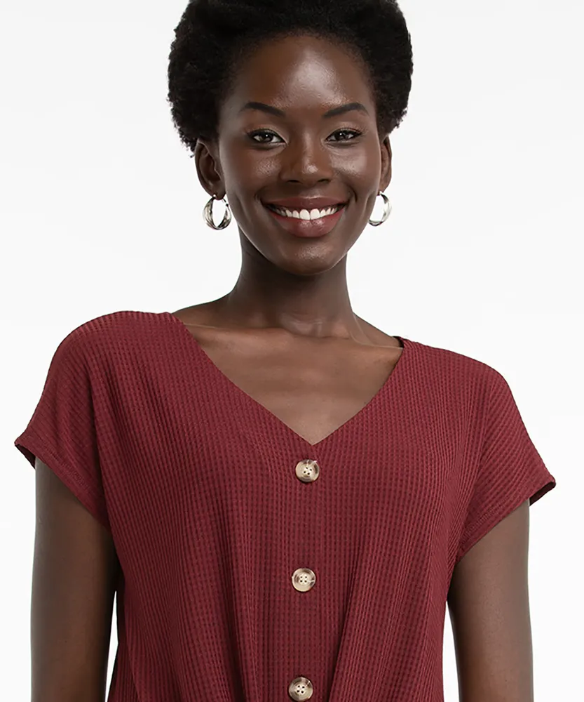 Luxology Button Front Twist Top