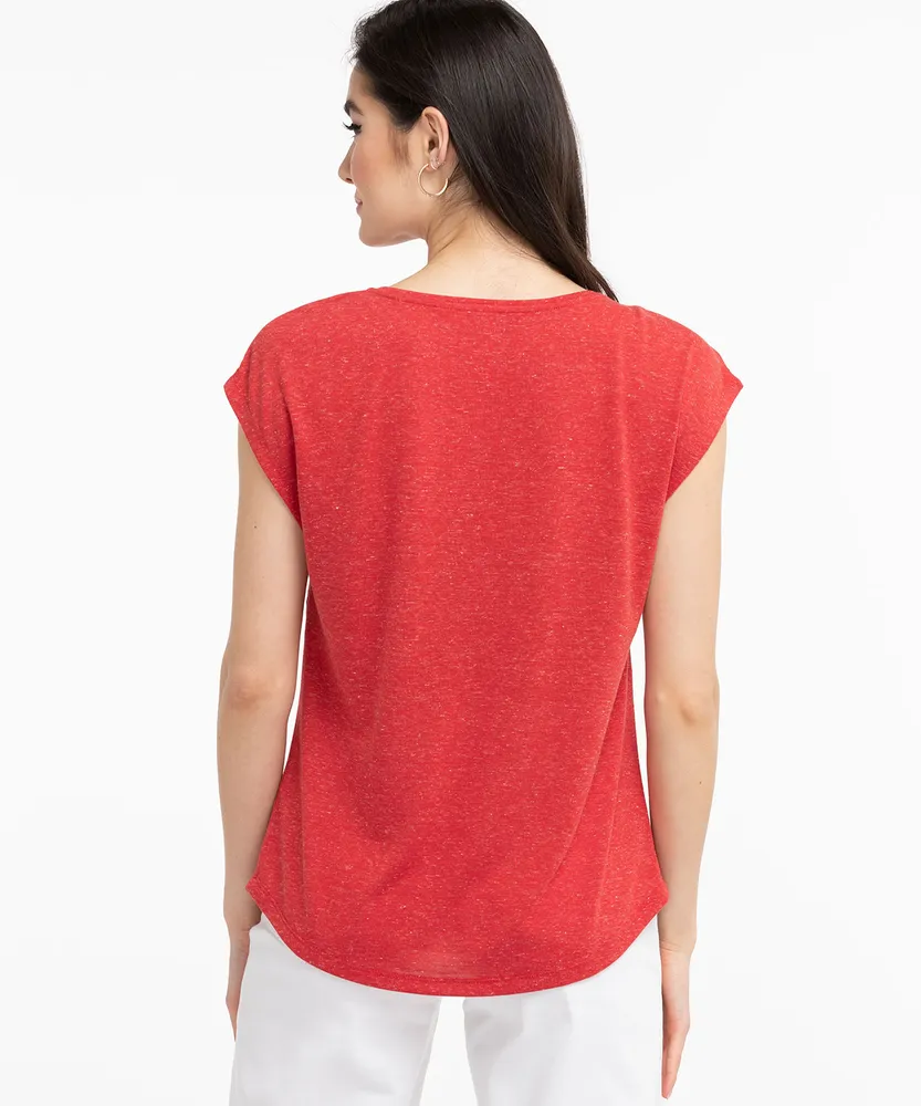 Linen Blend Pocket Tee