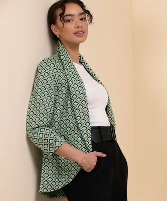 Terry Knit Blazer with Shawl Collar