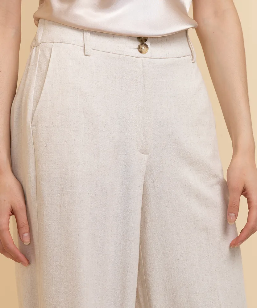 Viscose Linen Wide Leg Pants