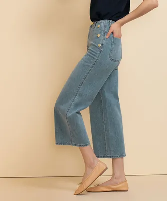 Nautical Pocket Wide Crop Jean by LRJ