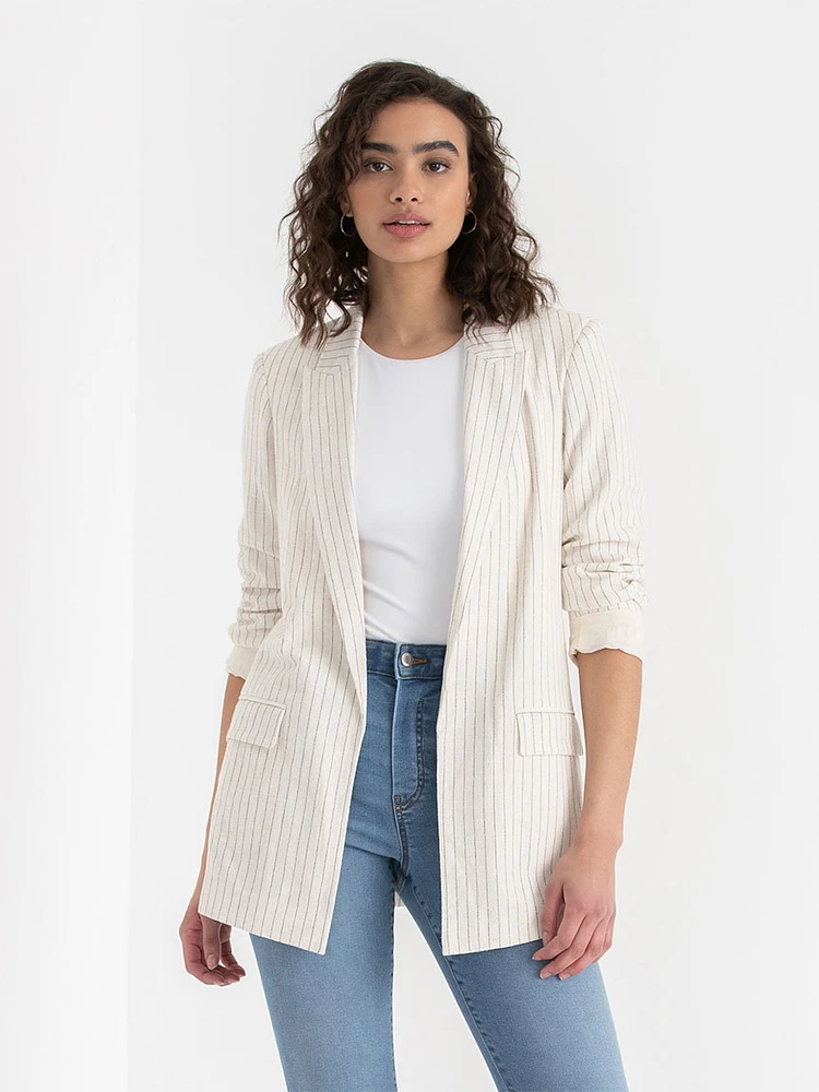 Relaxed Fit Linen Blazer