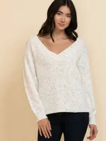 V-Neck Confetti Sweater