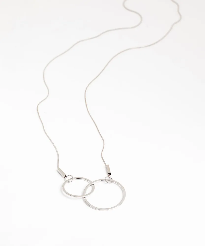 Double Circle Pendant Necklace