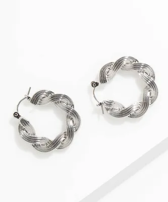 Small Textured Twisted Metal Hoops
