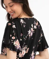 Flutter Sleeve Peplum Top