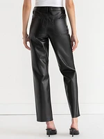 Straight-Leg Faux-Leather Pant