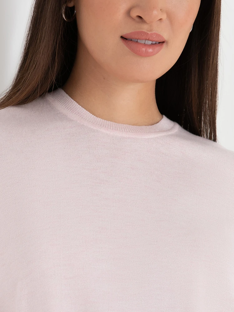 Cashmere Blend Crew Neck Sweater