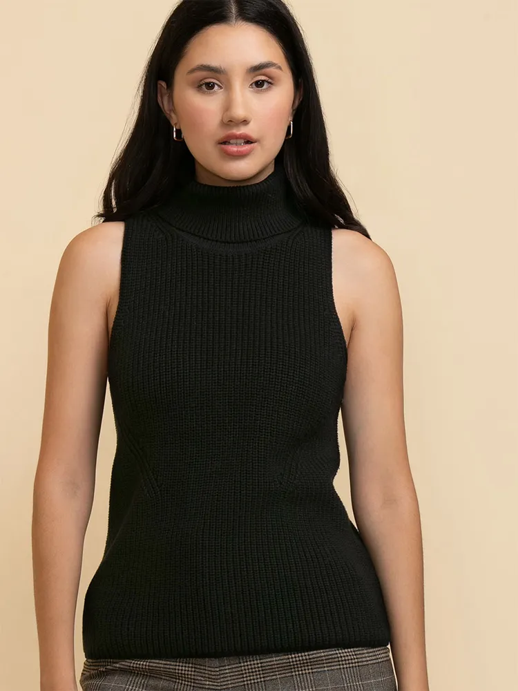 Sleeveless Turtleneck Sweater