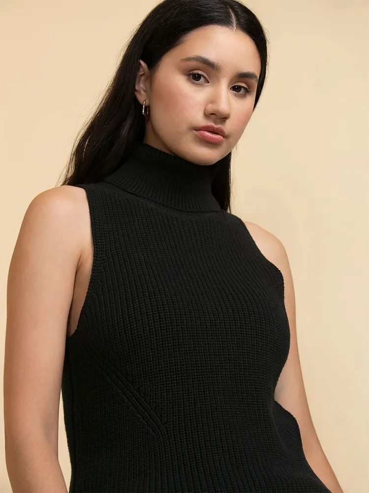 Sleeveless Turtleneck Sweater