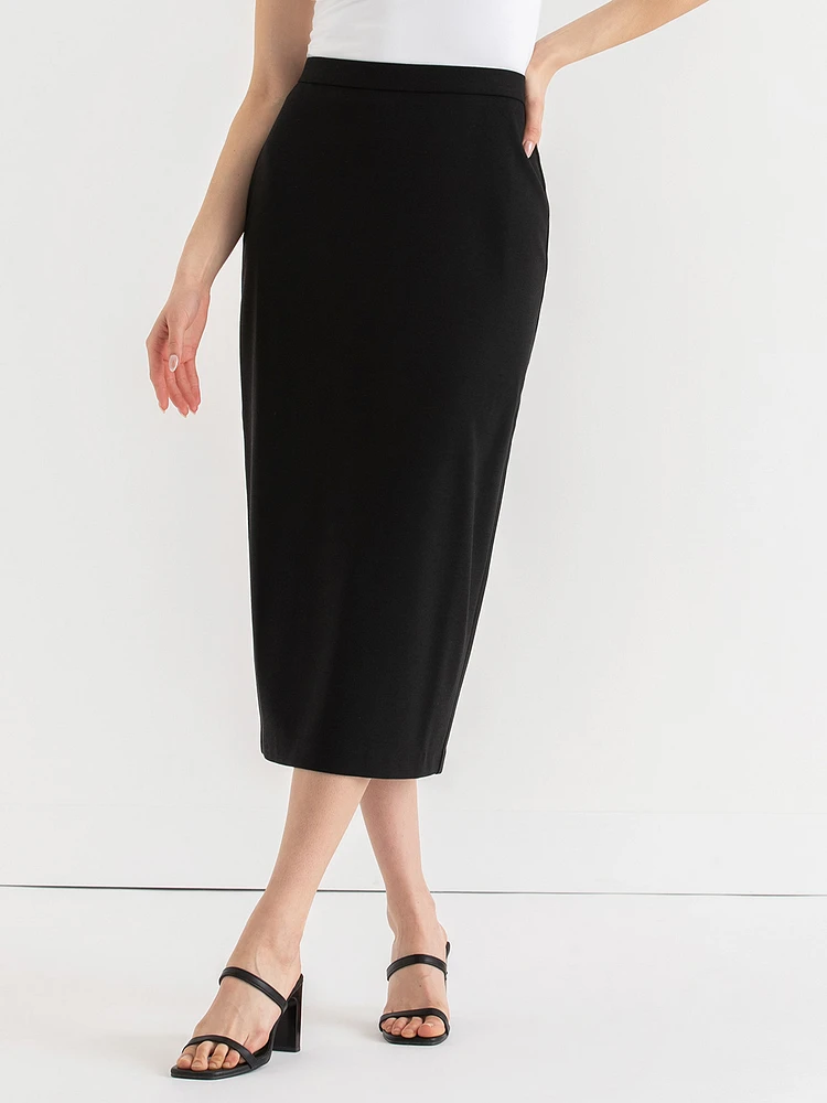 Ponte Twill Midi Skirt