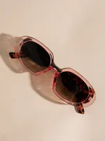 Oval Translucent Pink Sunglasses