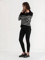 Striped 1/4 Zip Pullover Sweater