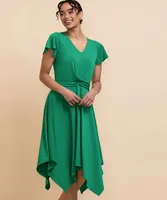 Short Sleeve SharkBite Dress with Twisted Waist