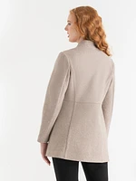 Faux Wool Long Line Jacket