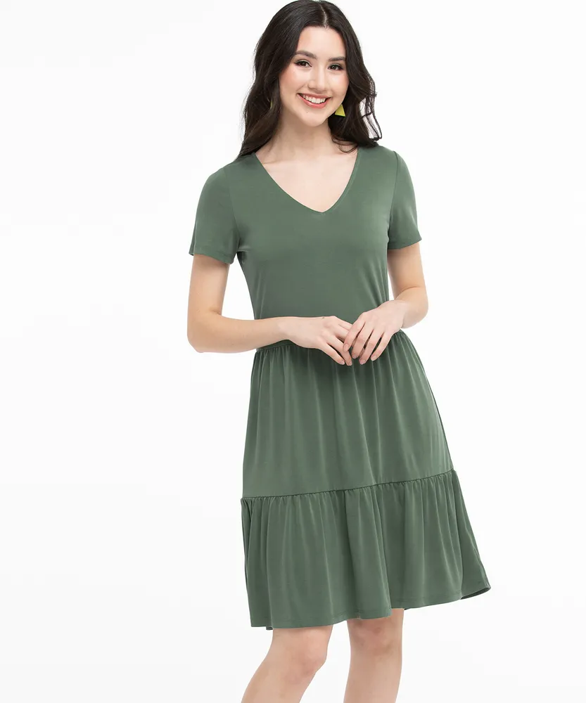 Tiered Short Sleeve Dress