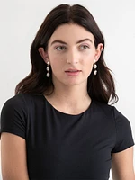 Triple Pearl Drop Earrings