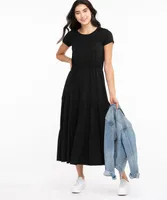 Short Sleeve Tiered Maxi Dress