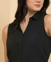 Sleeveless Collared Shirt