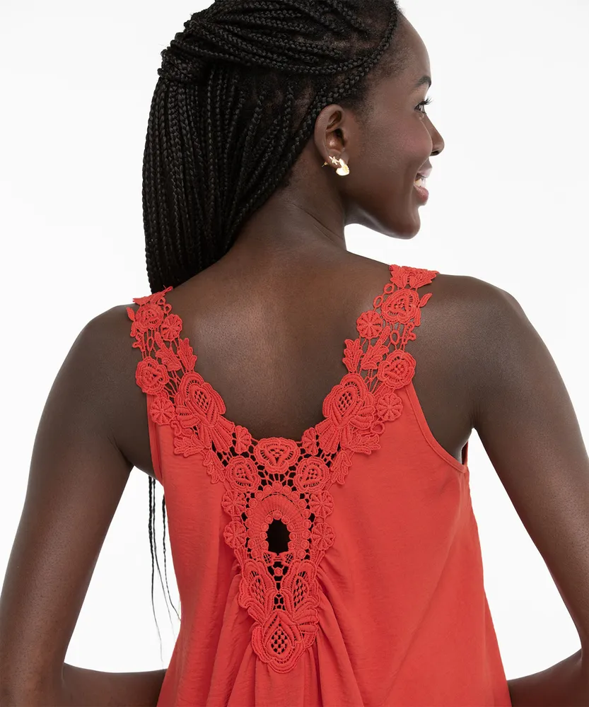 Crochet Back Tank Blouse