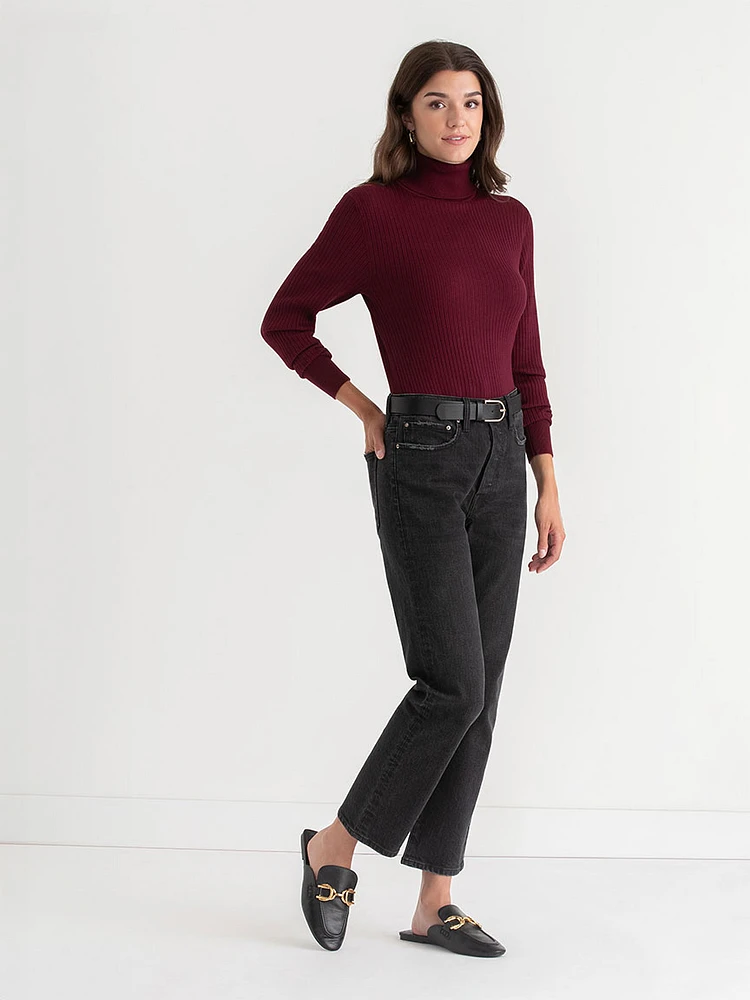 Rib Turtleneck Sweater