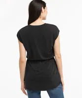 Eco-Friendly Drawstring Waist Tunic Top