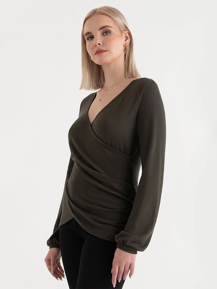 Fine Knit Hacci Wrap Top
