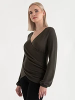Fine Knit Hacci Wrap Top