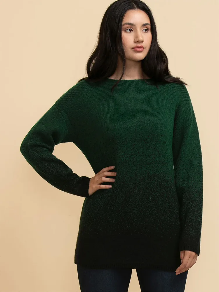 Ombre Boat Neck Sweater