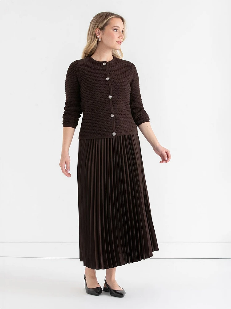 Pleated Midi Skirt