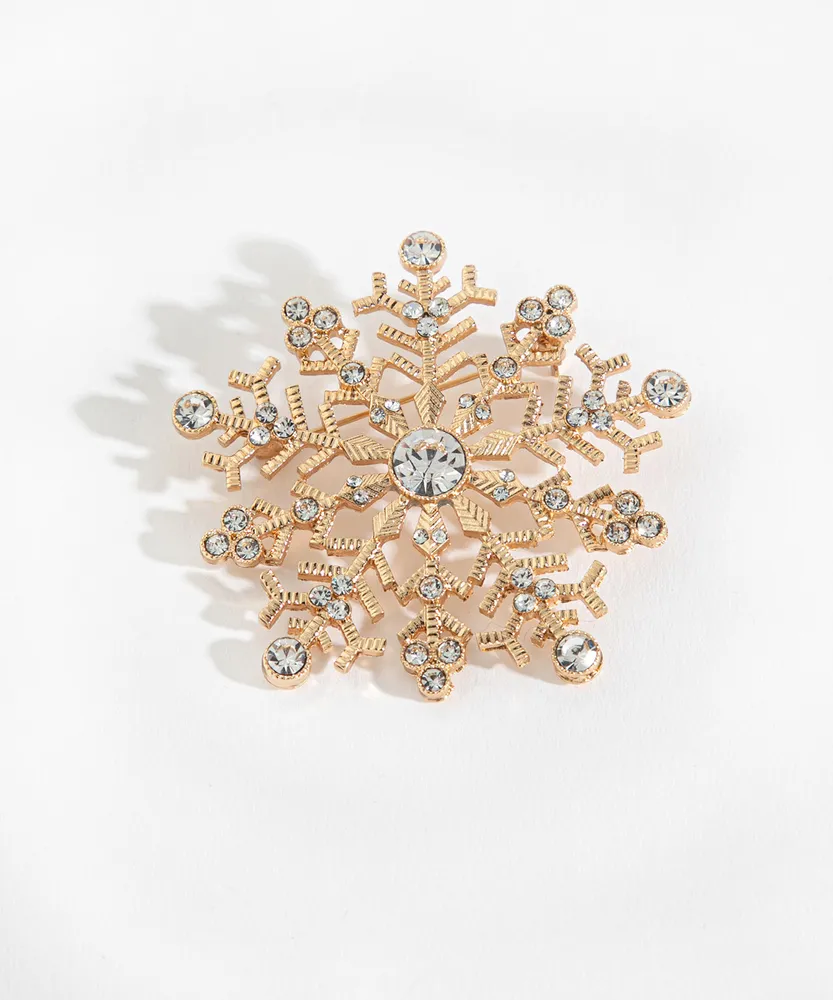 Gold Snowflake Brooch