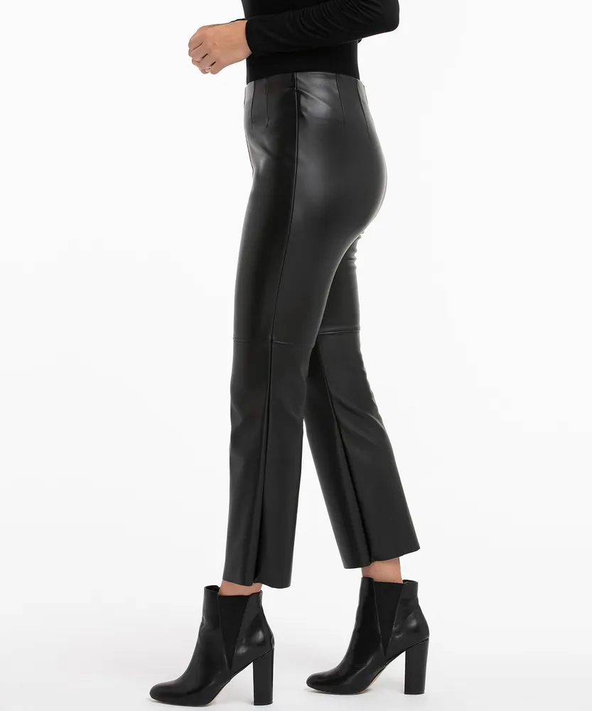 Faux Leather Kick Flare Pant