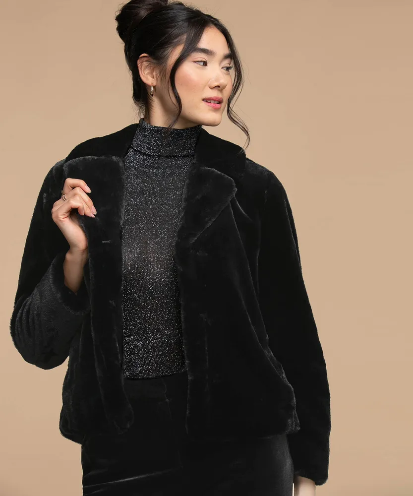 Black Faux Fur Jacket