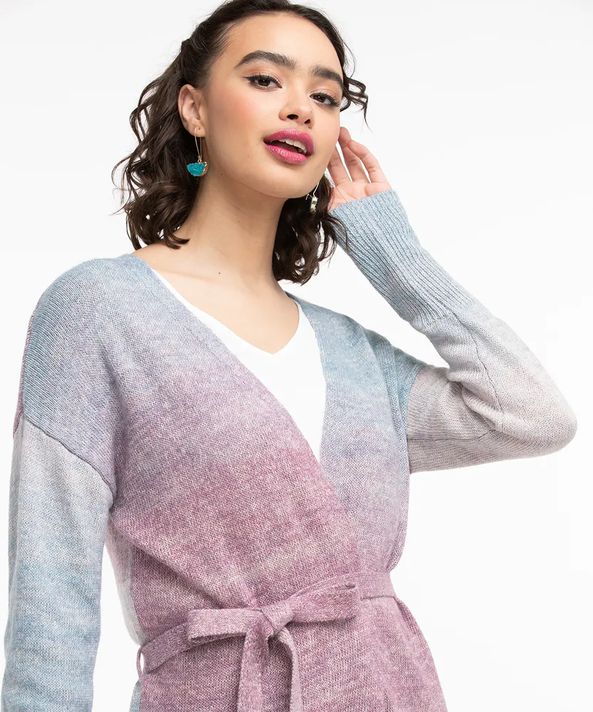 Belted Space Dye Cardigan