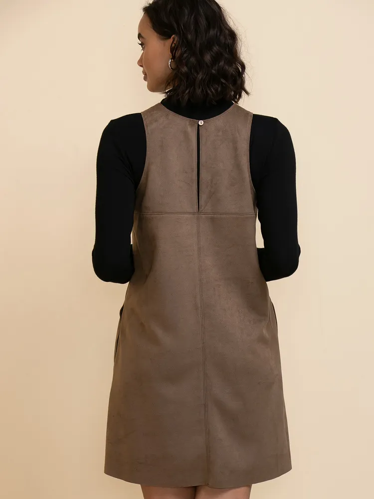 Sleeveless Faux Suede Dress