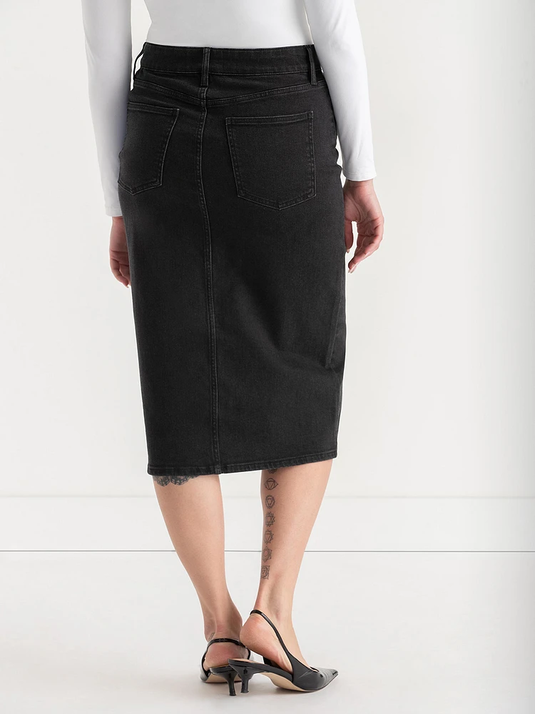 Denim Midi Skirt