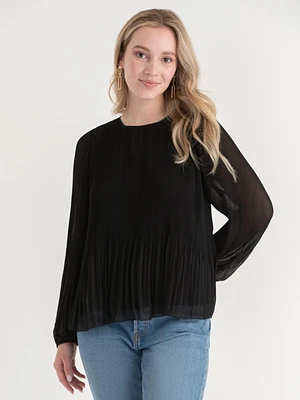 Long Sleeve Release Pleat Blouse