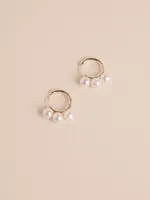 Bold Pearl Hoop Earring