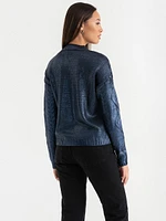 Metallic Cable Knit Sweater