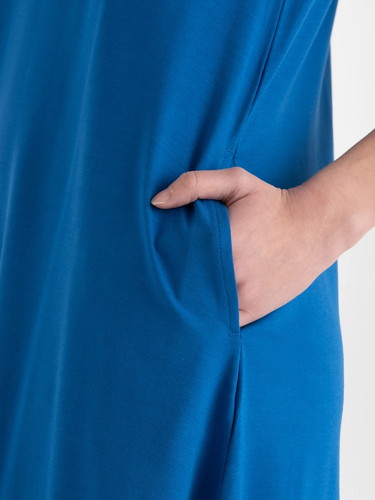 Sleeveless A-Line Dress with Pockets