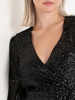 Long Sleeve Sequin Dress