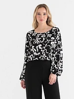 Long Sleeve Scoop Neck Blouse