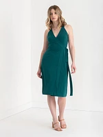 Sleeveless Midi Wrap Dress