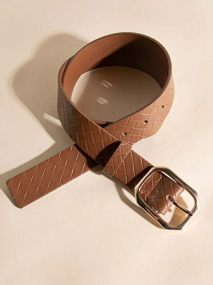 Embossed Basketweave Belt