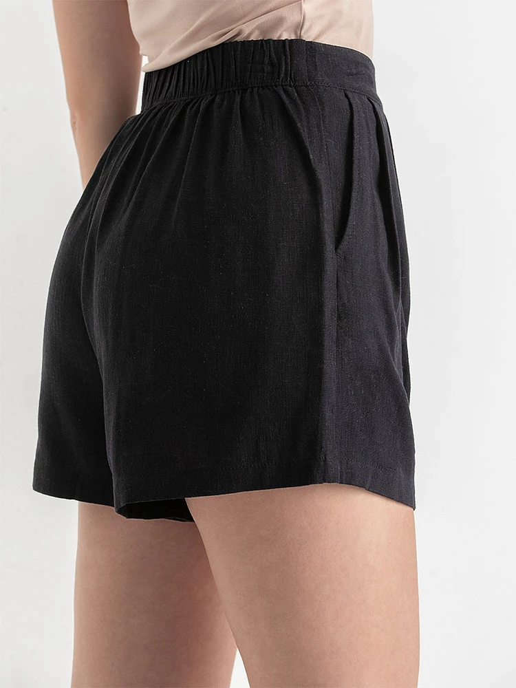 Viscose Linen Pull-On Shorts