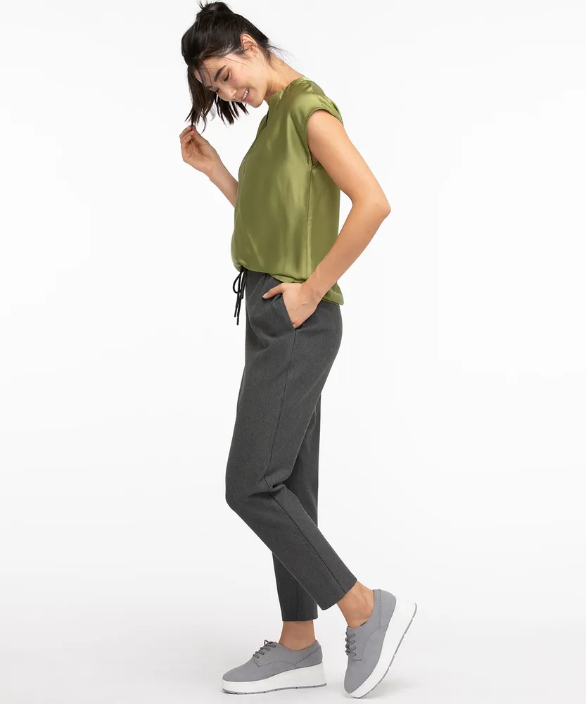 Luxe Ponte Tapered Drawstring Pant