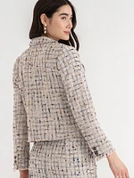 Double Button Cropped Blazer